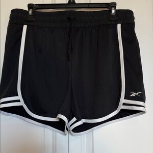 Reebok Women's Black Athletic Shorts with White Trim